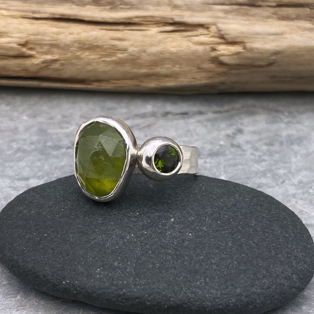 Vesuvianite and Tourmaline ring