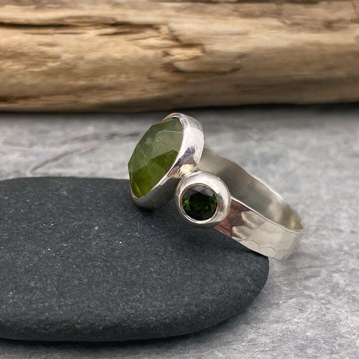 Vesuvianite and Tourmaline ring 2