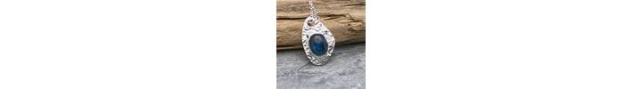 Teal Kyanite and silver pendant 2