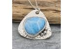 Triangular Larimar and silver pendant 4