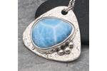 Triangular Larimar and silver pendant 5