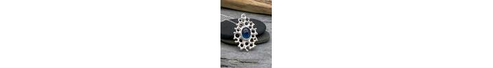 Kyanite and silver pendant