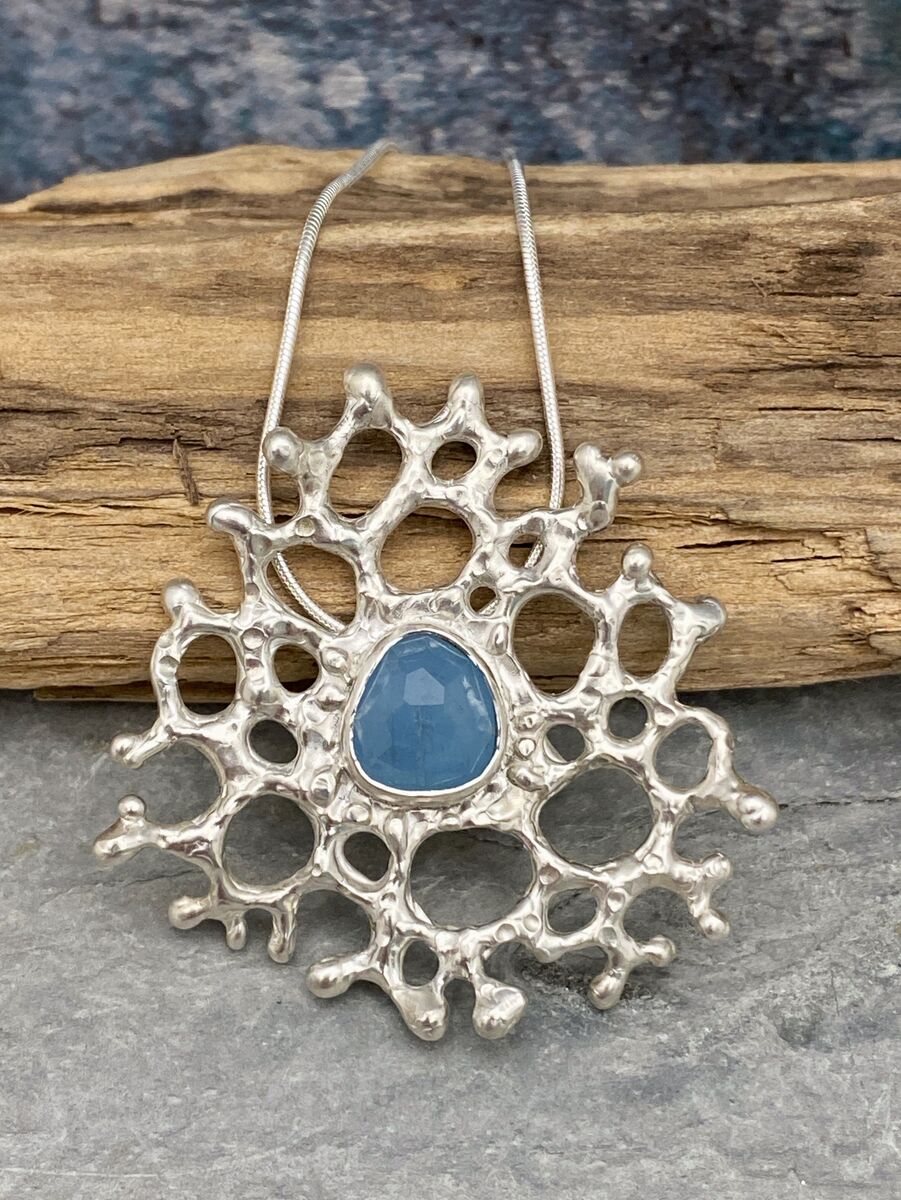 Aquamarine and silver coastal necklace 2 Aquamarine and silver coastal necklace 2