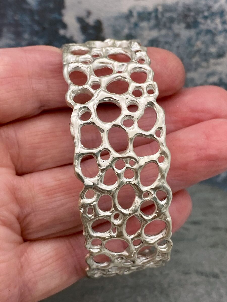 Organic silver cuff bracelet 3