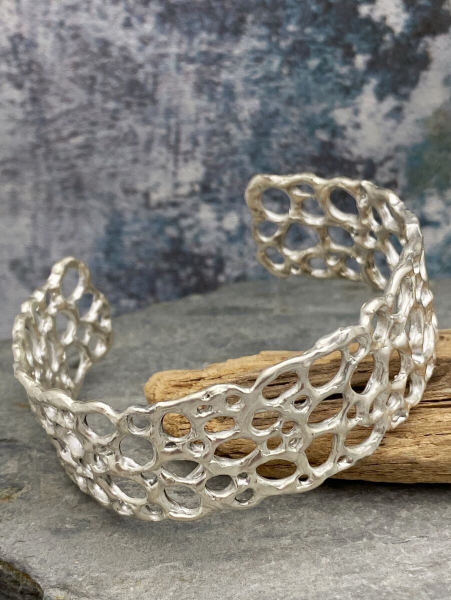 Organic silver cuff bracelet 4