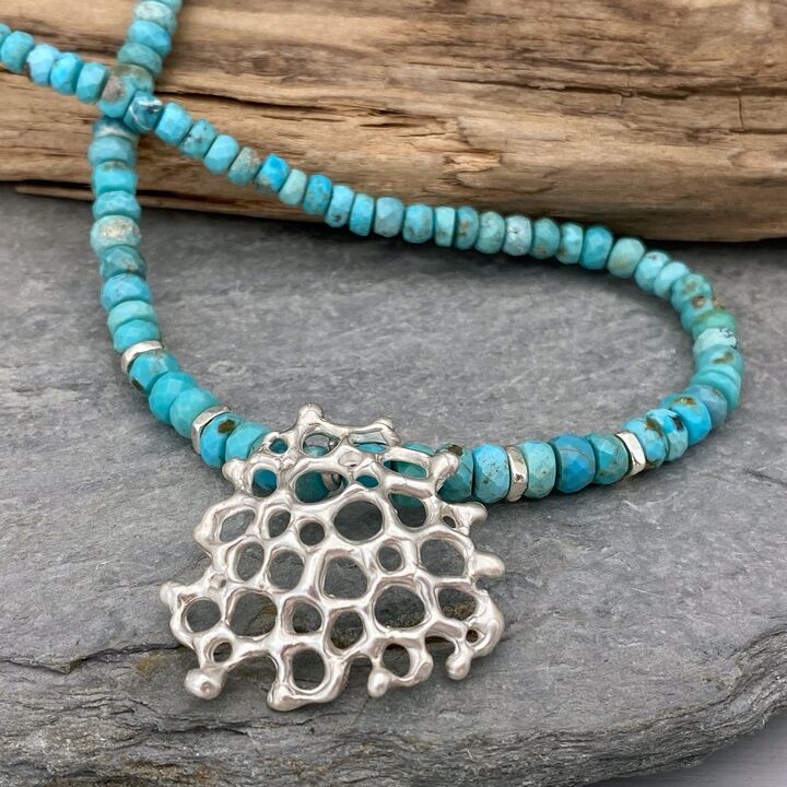 Turquoise and silver necklace