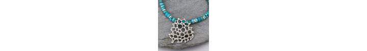Turquoise and silver necklace 6