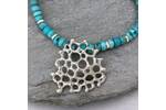 Turquoise and silver necklace 6