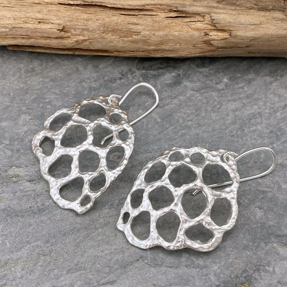 Sterling silver shell inspired earrings 2 Sterling silver shell inspired earrings 2