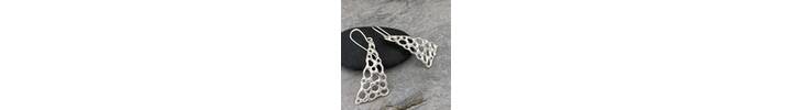 Triangular sterling silver drop earrings  2