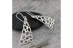 Triangular sterling silver drop earrings 2