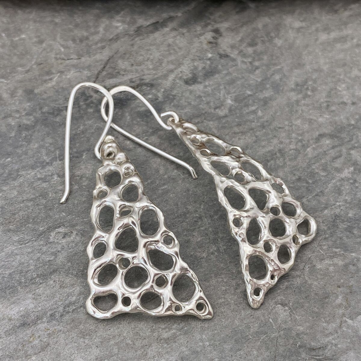 Triangular sterling silver drop earrings Triangular sterling silver drop earrings