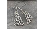 Triangular sterling silver drop earrings