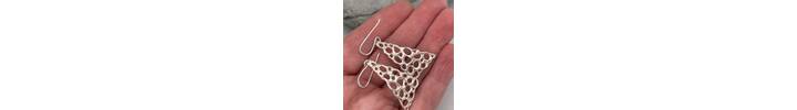 Triangular sterling silver drop earrings  4
