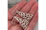 Triangular sterling silver drop earrings 4