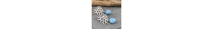 Silver and Larimar earrings 3