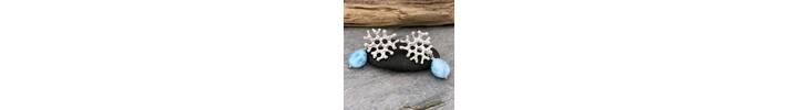 Silver and Larimar earrings