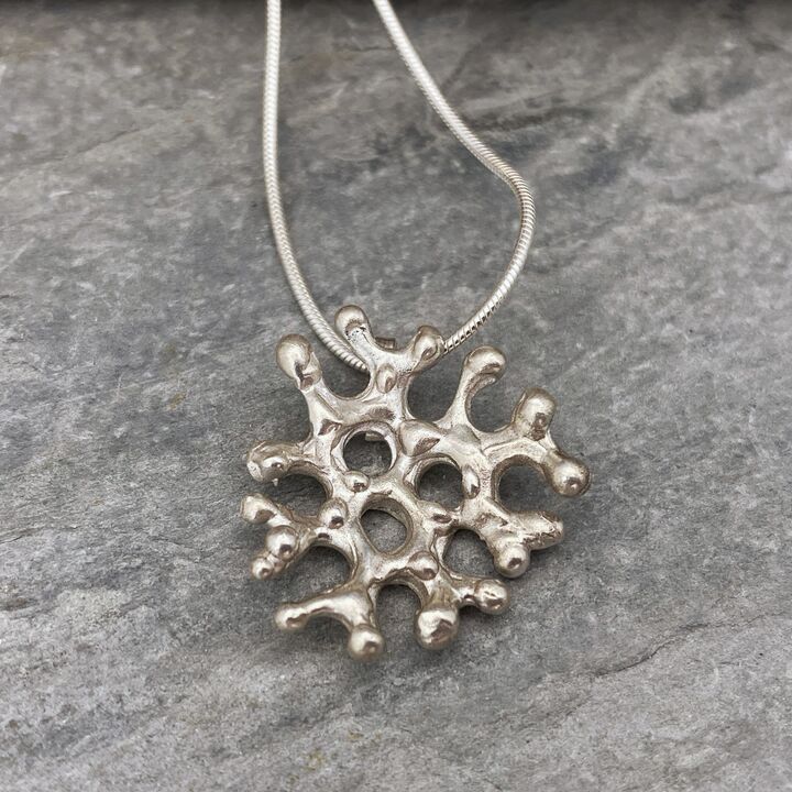 Silver ocean inspired pendant 2