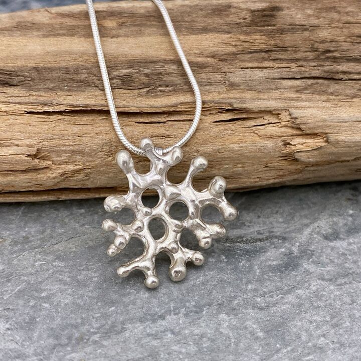 Silver ocean inspired pendant 3