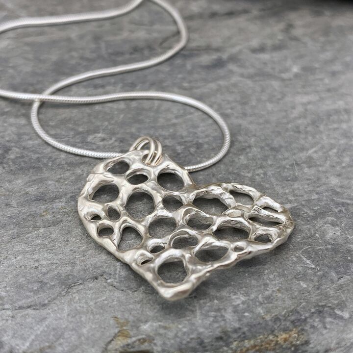 Silver heart necklace  4