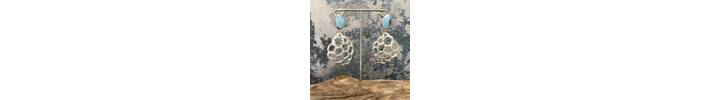 Turquoise and silver dangle earrings 4