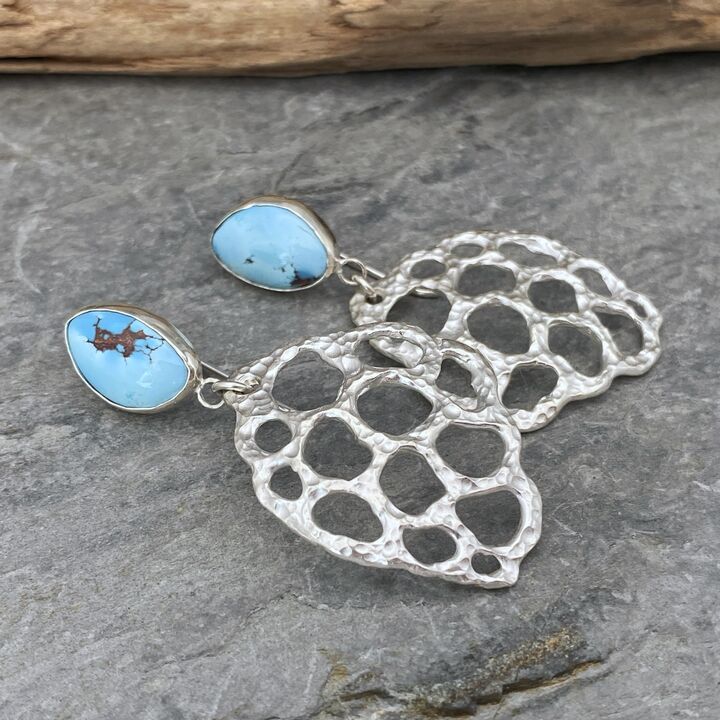 Turquoise and silver dangle earrings 3