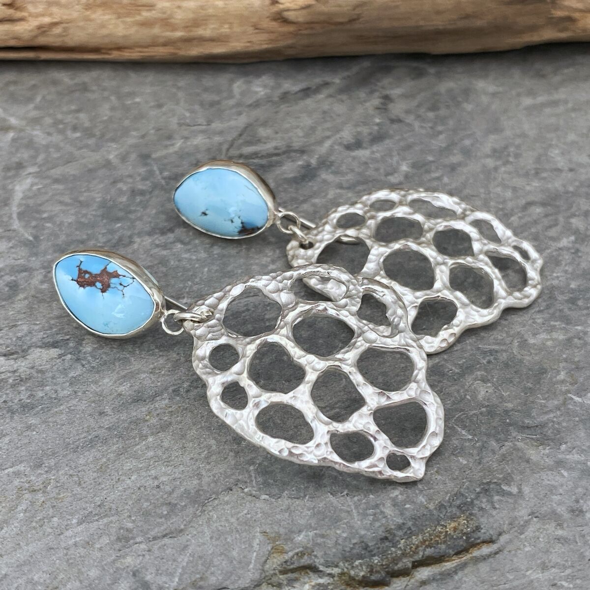Turquoise and silver dangle earrings 3 Turquoise and silver dangle earrings 3