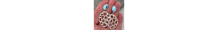 Turquoise and silver dangle earrings 2