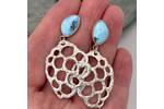 Turquoise and silver dangle earrings 2