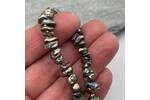 Peacock keshi pearls and paperclip chain bracelet 4