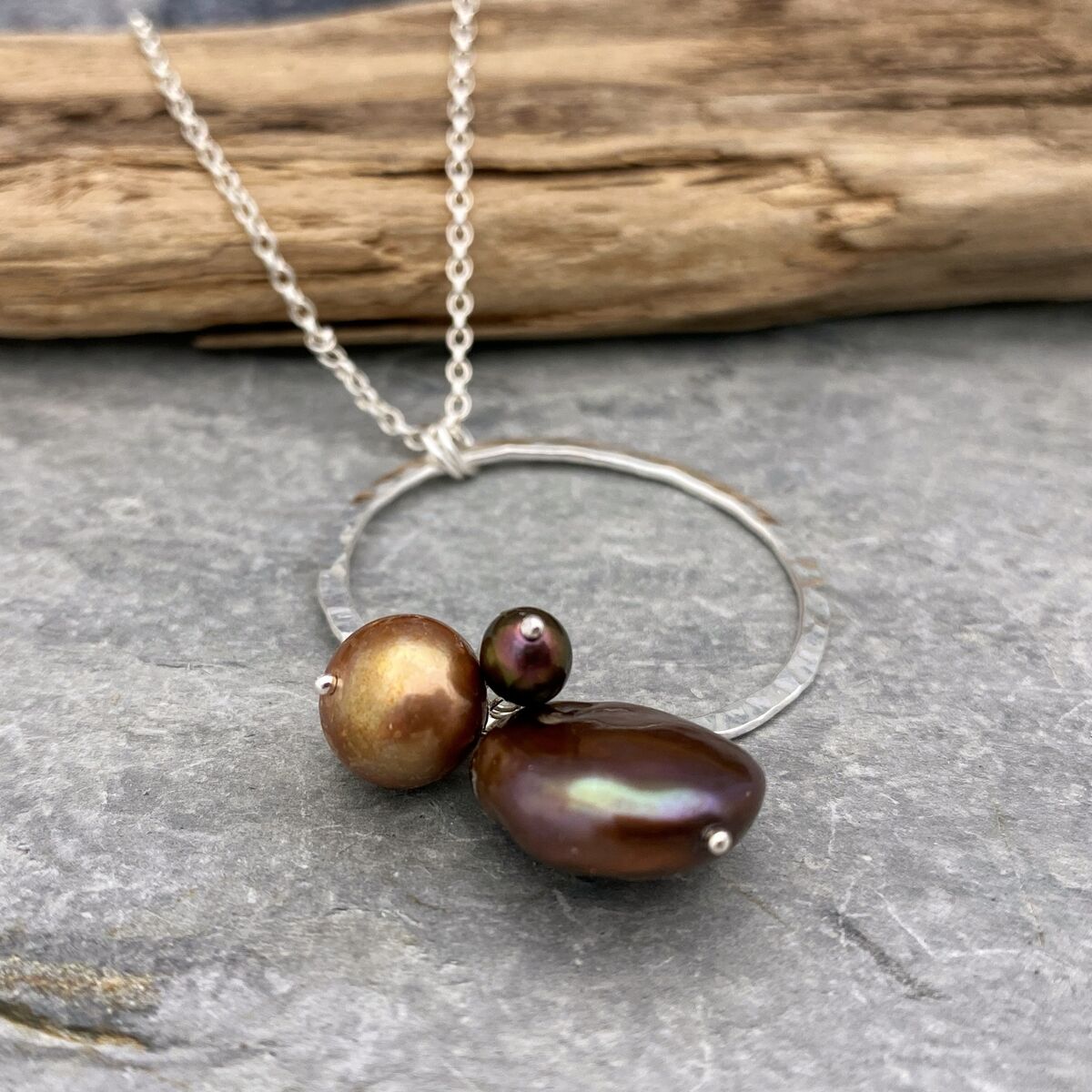 Bronze pearls necklace 3 Bronze pearls necklace 3