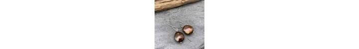 Bronze pearl earrings