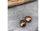 Bronze pearl earrings