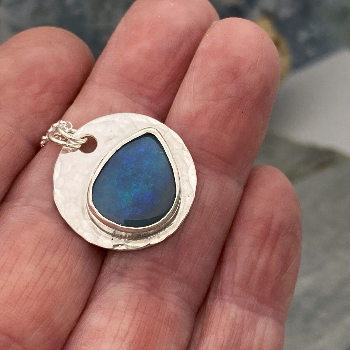 Australian Opal and silver Pendant 4 Australian Opal and silver Pendant 4