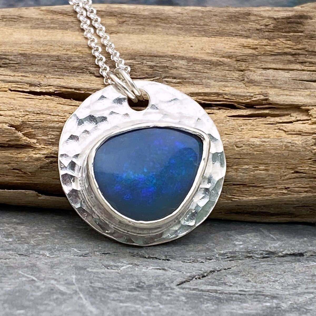 Australian Opal and silver Pendant
