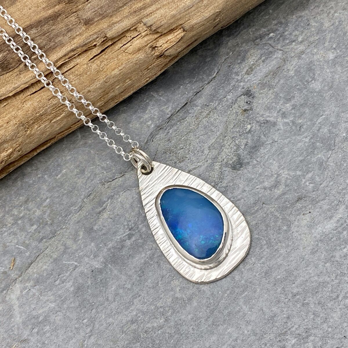 Australian blue Opal necklace 3 Australian blue Opal necklace 3
