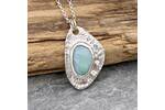 Green blue Australian Opal necklace
