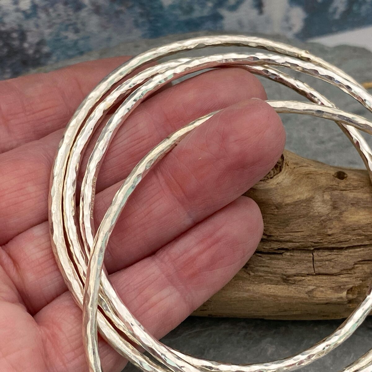 Sterling silver stacking bangle 6