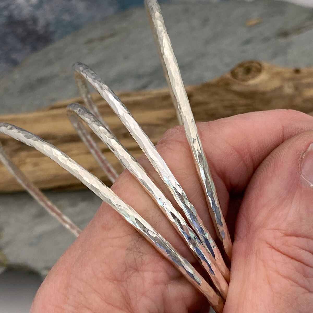 Sterling silver stacking bangle