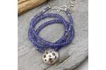 Tanzanite and silver bead necklace