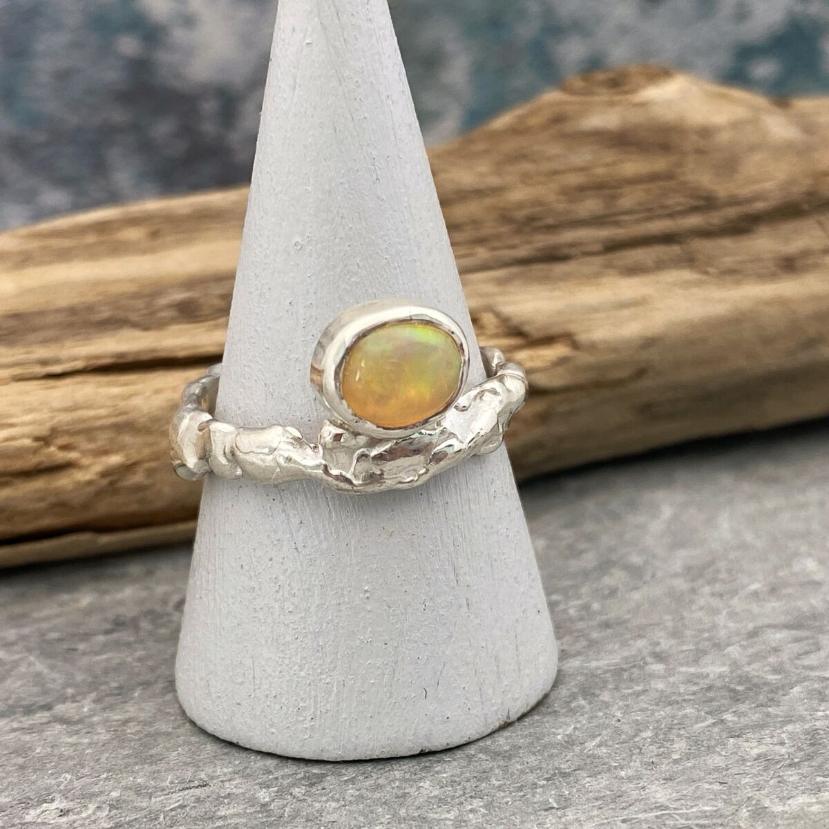Opal and silver ring 5