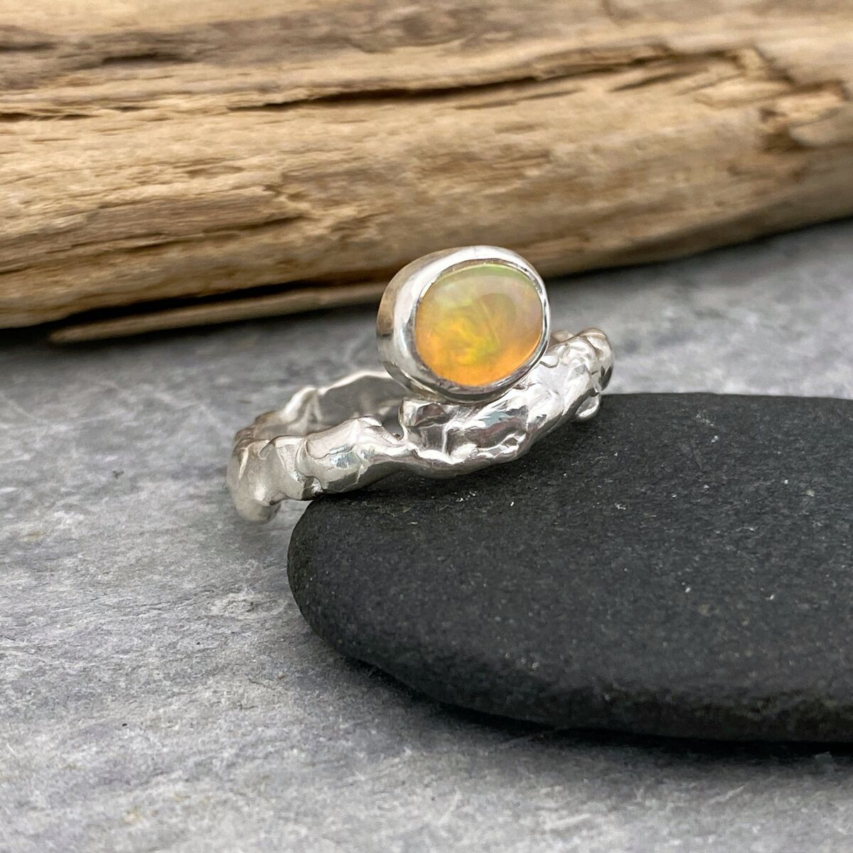 Opal and silver ring 3