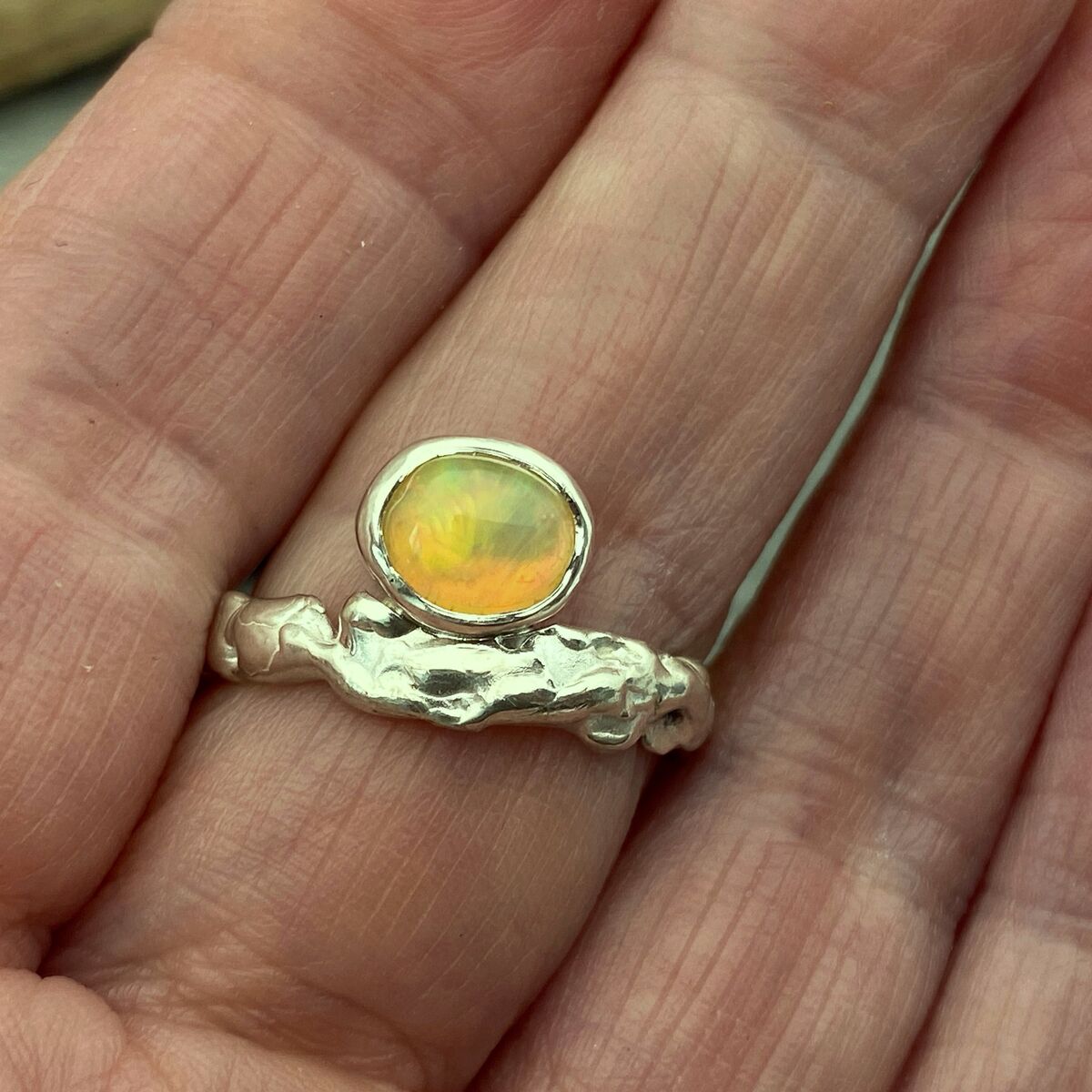 Opal and silver ring 2