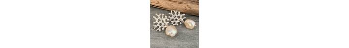 Coral inspired pearl earrings