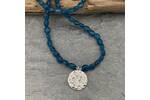 Kyanite bead and silver necklace 2