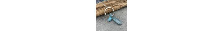 Aquamarine circle pendant 5