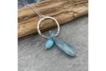 Aquamarine circle pendant 5