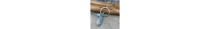 Aquamarine circle pendant 4