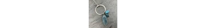 Aquamarine circle pendant 2