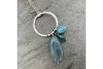 Aquamarine circle pendant 2
